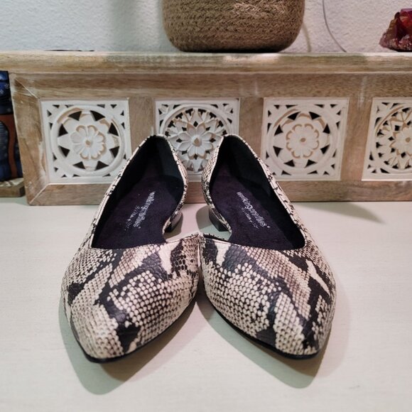 Walking Cradles Raya Snake Pointed Toe D'orsay Flats Slip on Shoes Sz 7WW Work - Picture 2 of 11